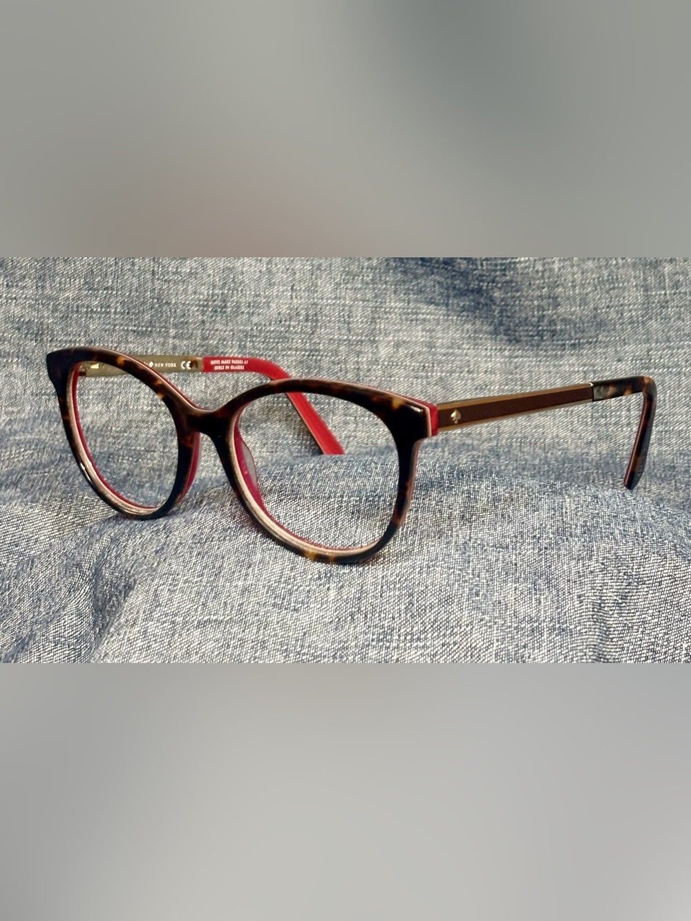2 Pair Kate Spade Women Eyeglass Frames Cat Eye Oval Tortoiseshell Crystal Pink - Picture 2 of 10